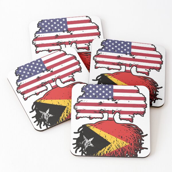 Item preview, East Timor Timorese American USA Tree Roots Flag designed and sold by FlagX.