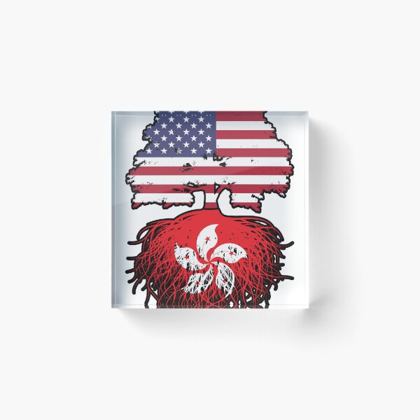 Item preview, Hong Kong Hong Konger American USA Tree Roots Flag designed and sold by FlagX.