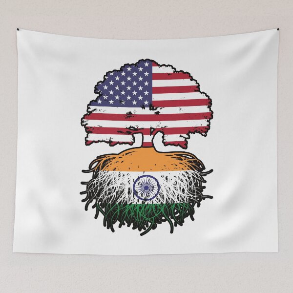 Item preview, India Indian American USA Tree Roots Flag designed and sold by FlagX.