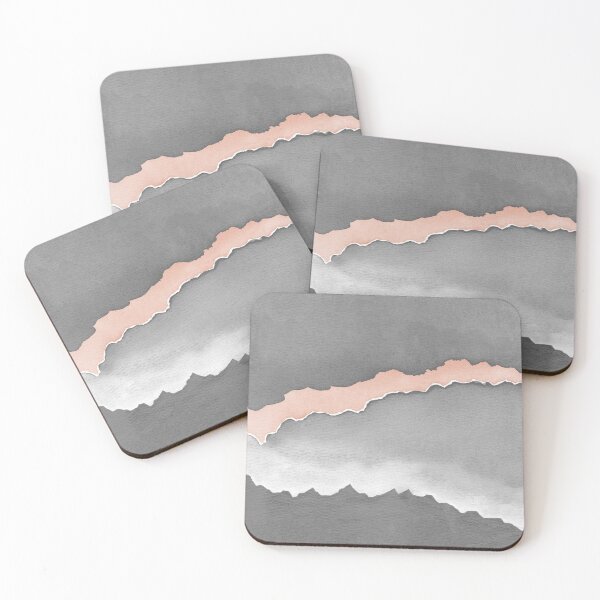 Item preview, Desert Sunset Abstract Watercolor Painting - Slate + Coral designed and sold by Irene Estelle.