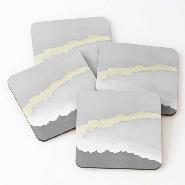 Item preview, Desert Sunset Abstract Watercolor Painting - Slate, Fog, Gold designed and sold by Irene Estelle.