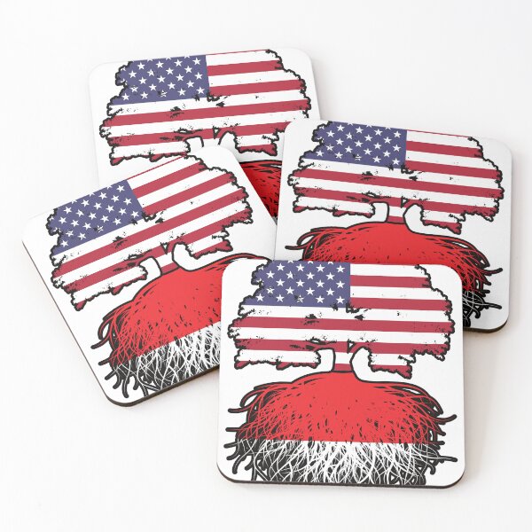Item preview, Indonesia Indonesian American USA Tree Roots Flag designed and sold by FlagX.