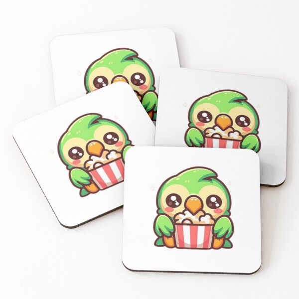 Item preview, parrot eating popcorn designed and sold by Eternalski.