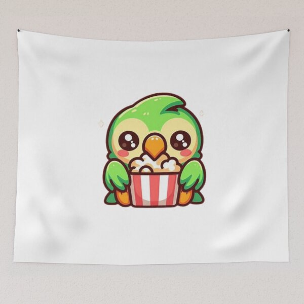 Item preview, parrot eating popcorn designed and sold by Eternalski.