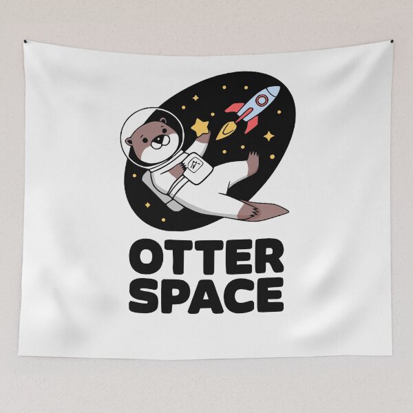 Item preview, Otter Space! Kawaii Outer Space Pun designed and sold by PMCreative.