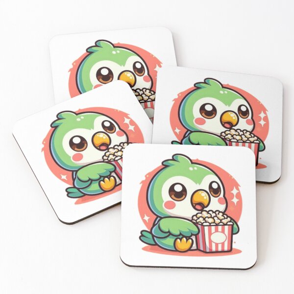 Item preview, parrot eating popcorn designed and sold by Eternalski.