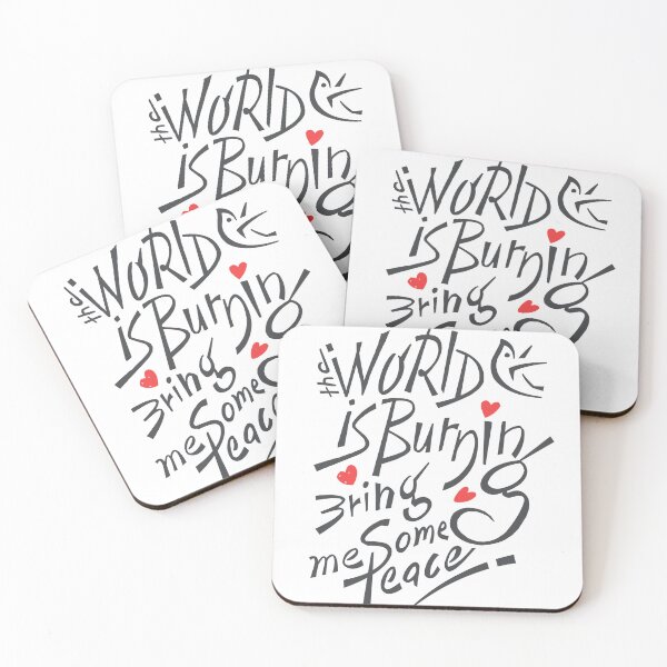 Item preview, The World is Burning Bring Me Some Peace designed and sold by Wiggly Lines.