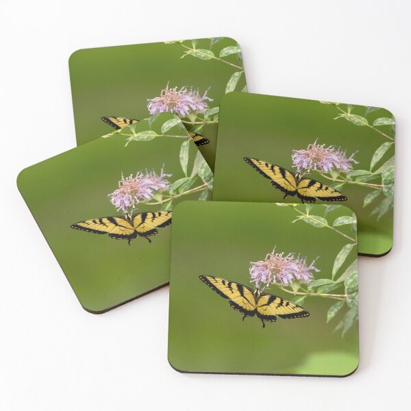 Item preview, Yellow swallowtail butterfly and bee balm designed and sold by KRFNatureGifts.