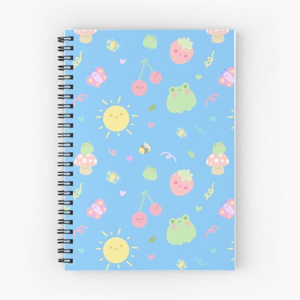 Item preview, Kawaii frog pattern (blue) designed and sold by SnugbugStudios.