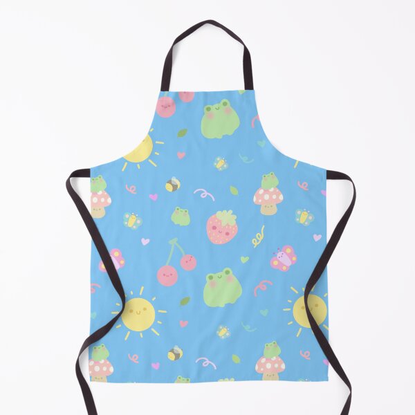 Item preview, Kawaii frog pattern (blue) designed and sold by SnugbugStudios.