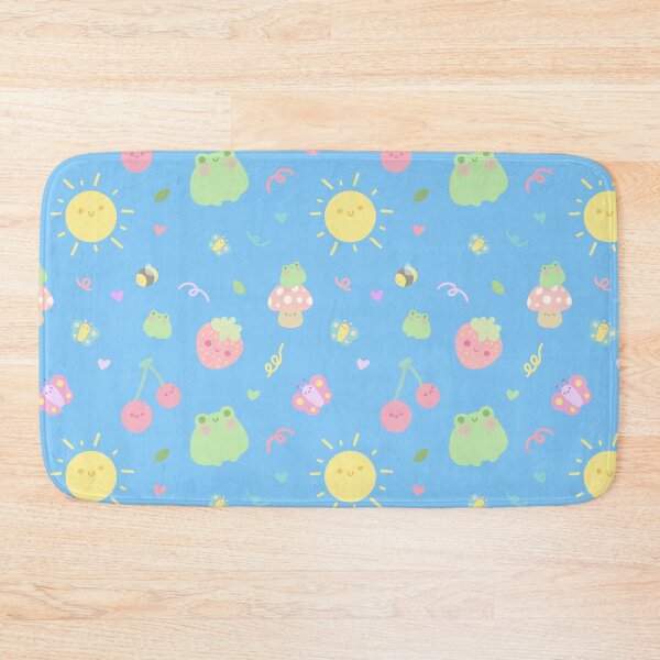 Item preview, Kawaii frog pattern (blue) designed and sold by SnugbugStudios.
