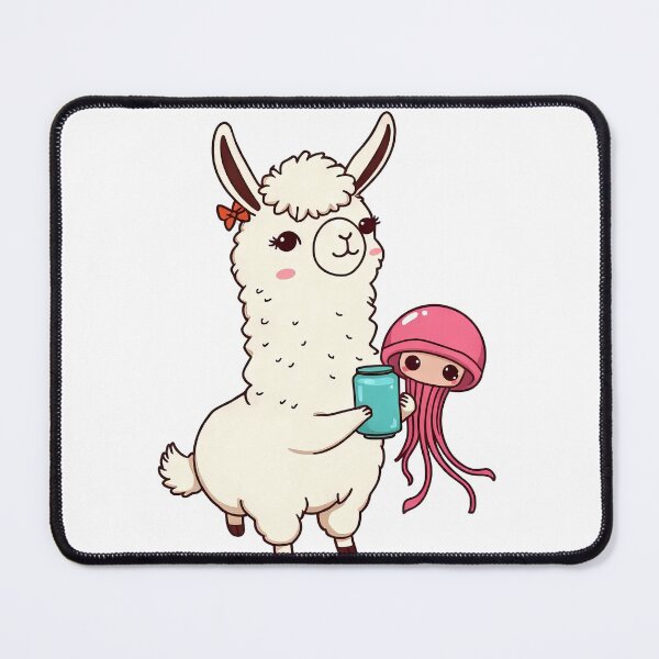 Item preview, Cute Llama and Jellyfish Sticker designed and sold by architrendzteam.