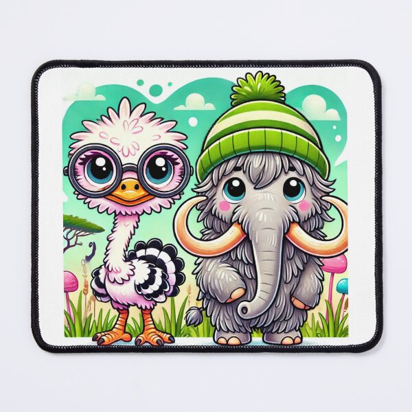 Item preview, Feathered & Furry: Ostrich & Mammoth designed and sold by WildVista.