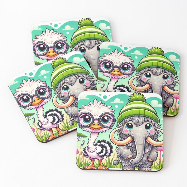 Item preview, Feathered & Furry: Ostrich & Mammoth designed and sold by WildVista.