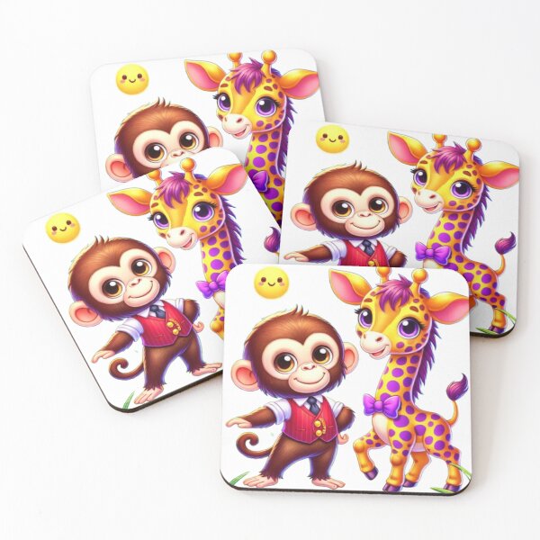 Item preview, Jungle Giants: Chimpanzee & Giraffe designed and sold by WildVista.