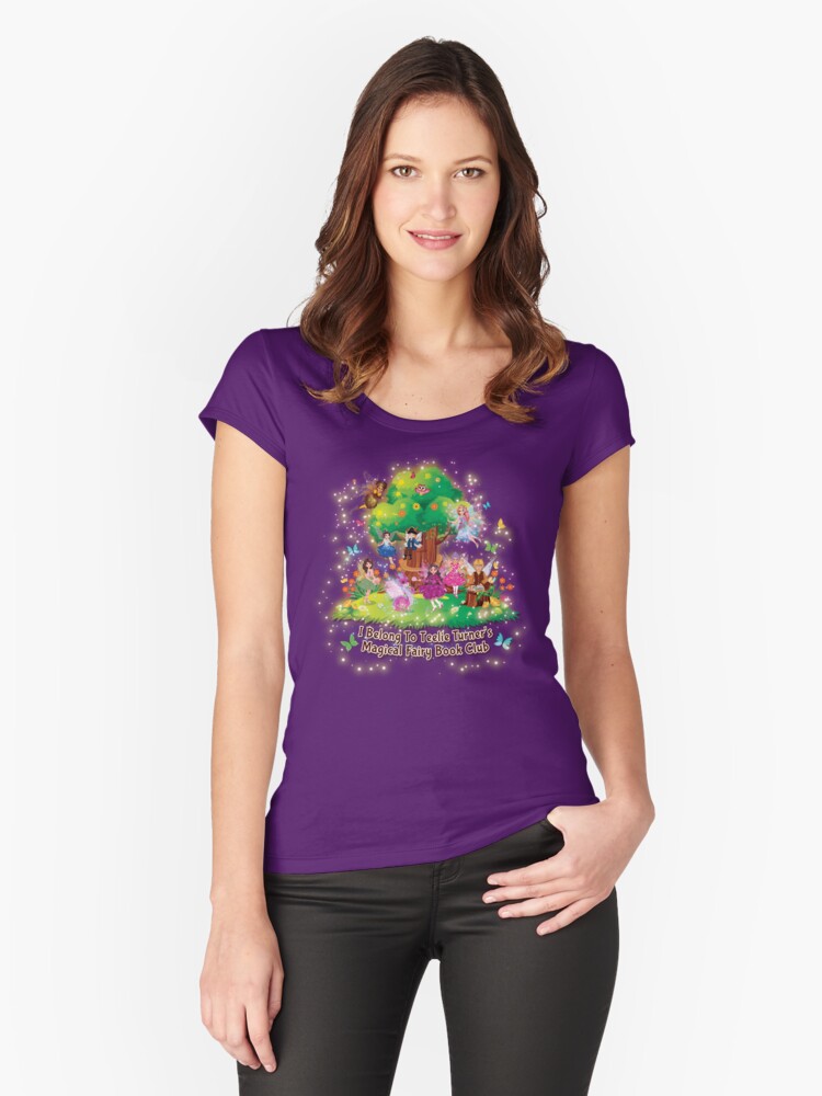 Thumbnail 1 of 3, Fitted Scoop T-Shirt, Teelie Turner's Magical Fairy Book Club Fairies At Play™ designed and sold by FairyBookClub.