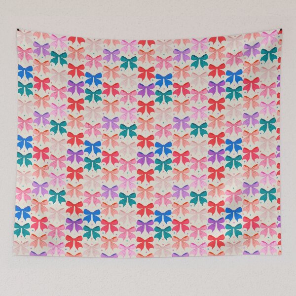 Item preview, Title: “Colorful Bow Pattern with Festive Stars for Holiday Designs designed and sold by AKart19.