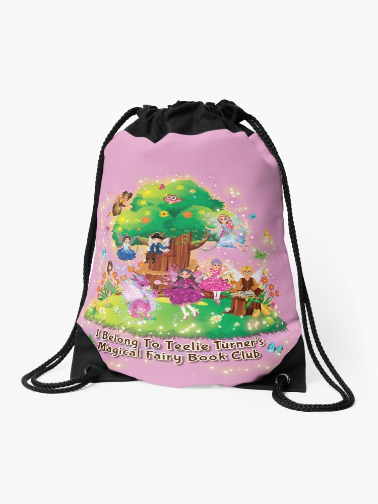 Thumbnail 1 of 3, Drawstring Bag, Teelie Turner's Magical Fairy Book Club Fairies At Play™ designed and sold by FairyBookClub.