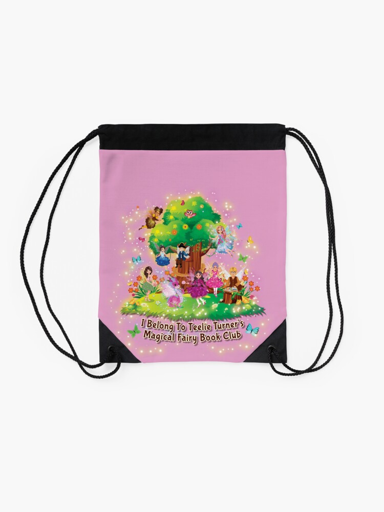 Thumbnail 2 of 3, Drawstring Bag, Teelie Turner's Magical Fairy Book Club Fairies At Play™ designed and sold by FairyBookClub.