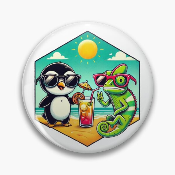 Item preview, Tropical Chill: Penguin and Chameleon designed and sold by WildVista.