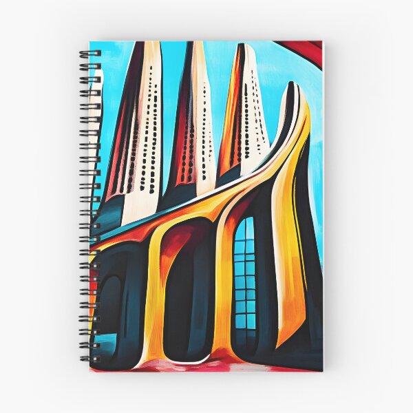 Item preview, Abstract Cityscape of Sagrada Familia Barcelona Spain with Curvilinear Architectural Designs AI Generated designed and sold by OlfactoART Studio.