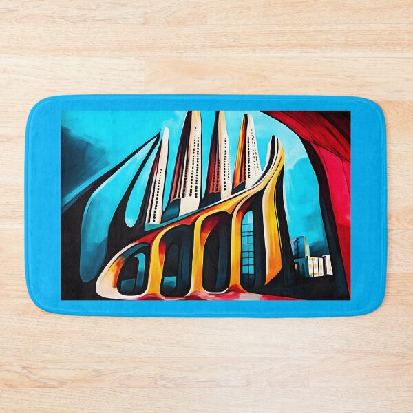 Item preview, Abstract Cityscape of Sagrada Familia Barcelona Spain with Curvilinear Architectural Designs AI Generated designed and sold by OlfactoART Studio.