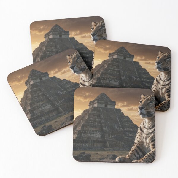Item preview, Sunset Sentinel: The Majestic Jaguar and the Ancient Temple designed and sold by photoparadise22.