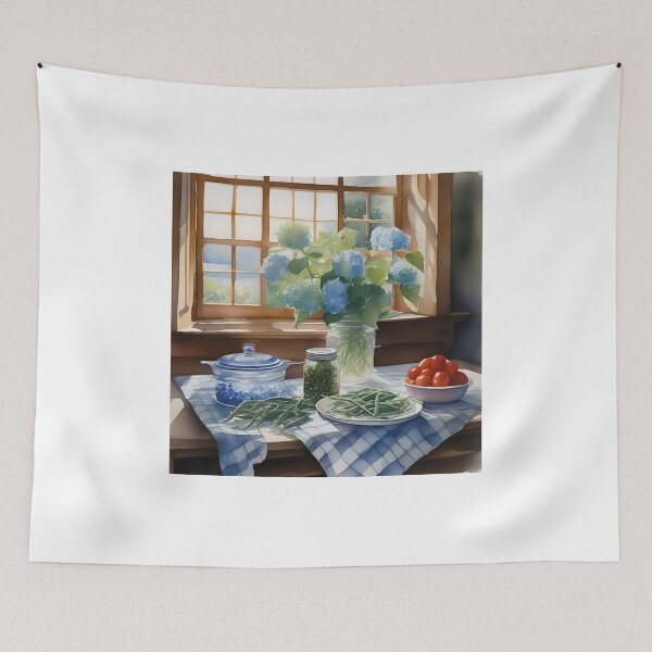 Item preview, Watercolor Farm Kitchen Table With Green Beans B designed and sold by Oldetimemercan.