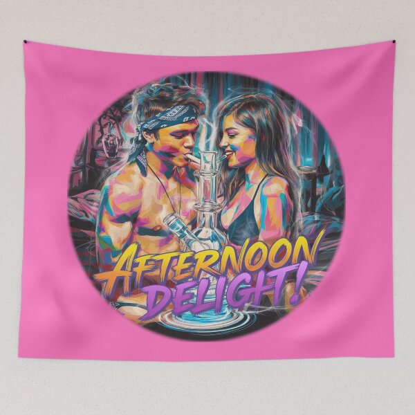 Item preview, Afternoon Delight Couple in Bedroom with Bong - Pink designed and sold by JLEmporium.