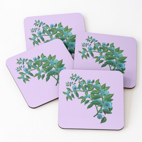 Item preview, Blueberries Ripen on Blueberry Branch Illustration on Lilac Background designed and sold by Julia Doria.