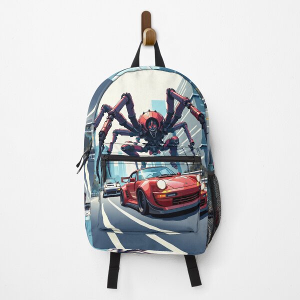 Item preview, Race Cars Drifting Past a Giant Spider Robot - Car Culture designed and sold by Design Raptor.