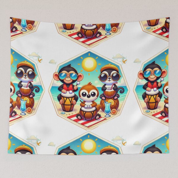 Item preview, Beach Bash: Chimp, Penguin, Squirrel designed and sold by WildVista.