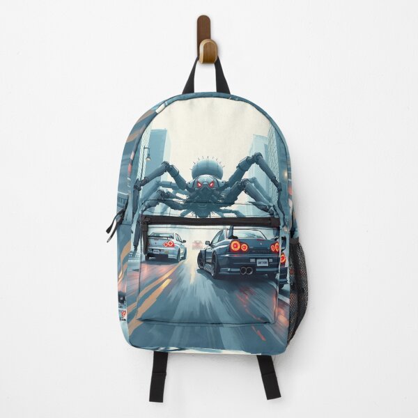 Item preview, Race Cars Drifting Past a Giant Spider Robot - Car Culture designed and sold by Design Raptor.