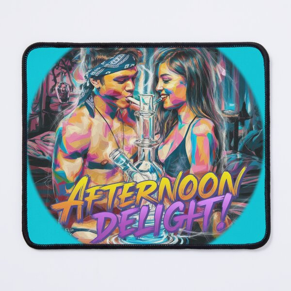 Item preview, Afternoon Delight Couple in Bedroom with Bong - Blue designed and sold by JLEmporium.