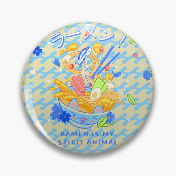 Item preview, Ramen is my spirit animal - Blue Pattern Japanese designed and sold by Circle-Cats.