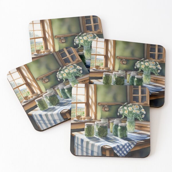 Item preview, Watercolor Farm Kitchen Table With Green Beans A designed and sold by Oldetimemercan.