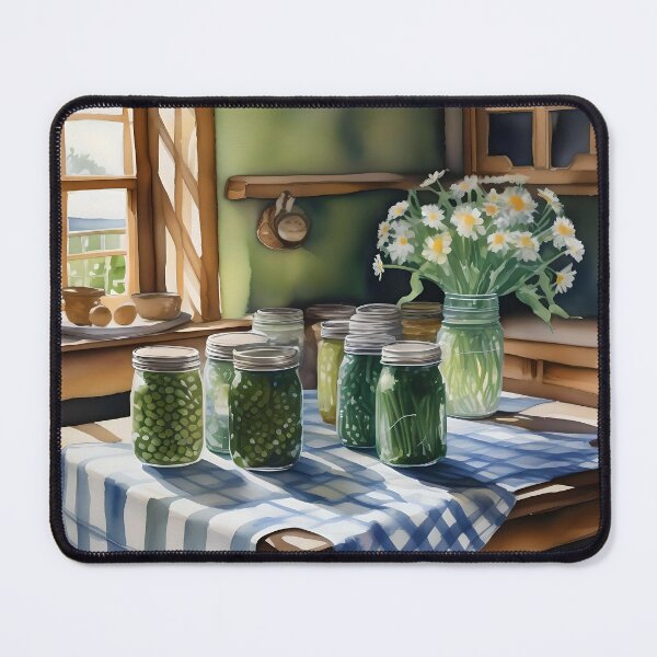Item preview, Watercolor Farm Kitchen Table With Green Beans A designed and sold by Oldetimemercan.