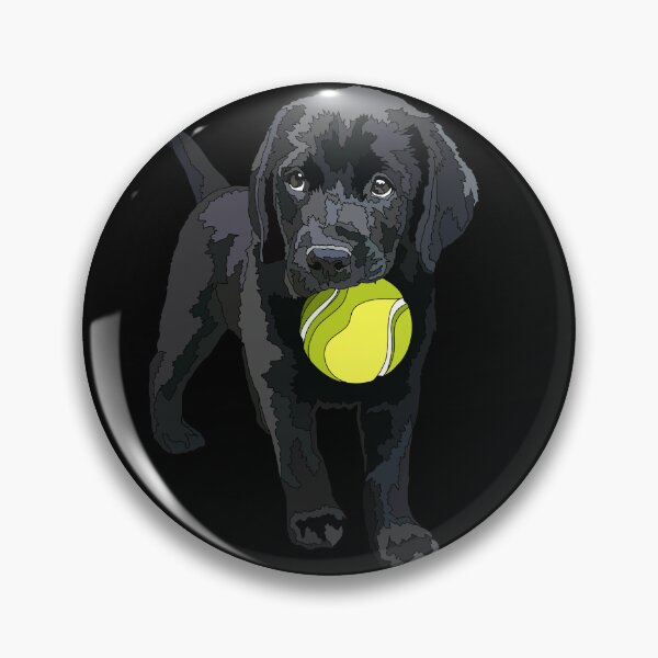 Item preview, Black Puppyn With A Tennis Ball designed and sold by Just-Arts-4U.