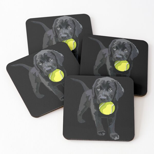 Item preview, Black Puppyn With A Tennis Ball designed and sold by Just-Arts-4U.