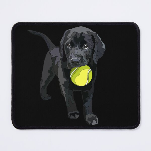 Item preview, Black Puppyn With A Tennis Ball designed and sold by Just-Arts-4U.