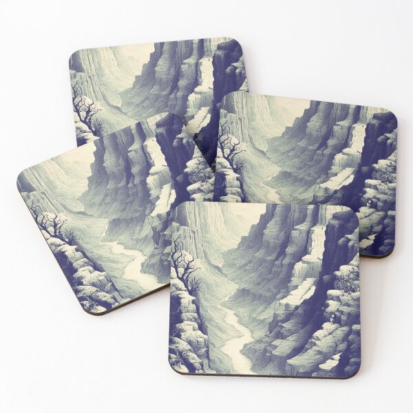 Item preview, Vintage Grand Canyon Drawing – 1800s Style – Monochrome Canyon Art - Vintage designed and sold by Pnwphotography.