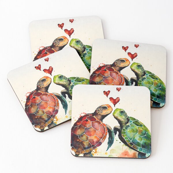 Item preview, Ocean Watercolor Sea Turtles in Love designed and sold by Frollein S Berlin.