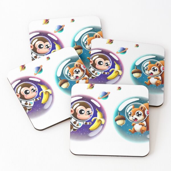 Item preview, Chimpanzee & Squirrel: “Cosmic Snacks” designed and sold by WildVista.