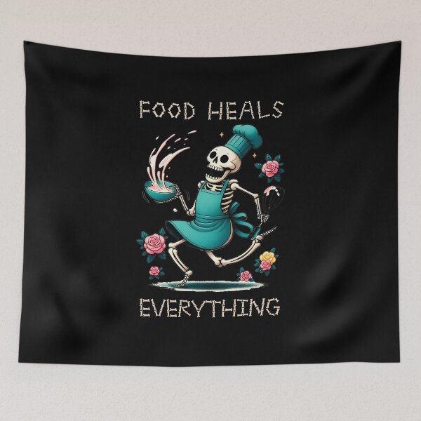 Item preview, Skeleton Cooking Food Heals Everything Funny Gifts designed and sold by MikeKart.