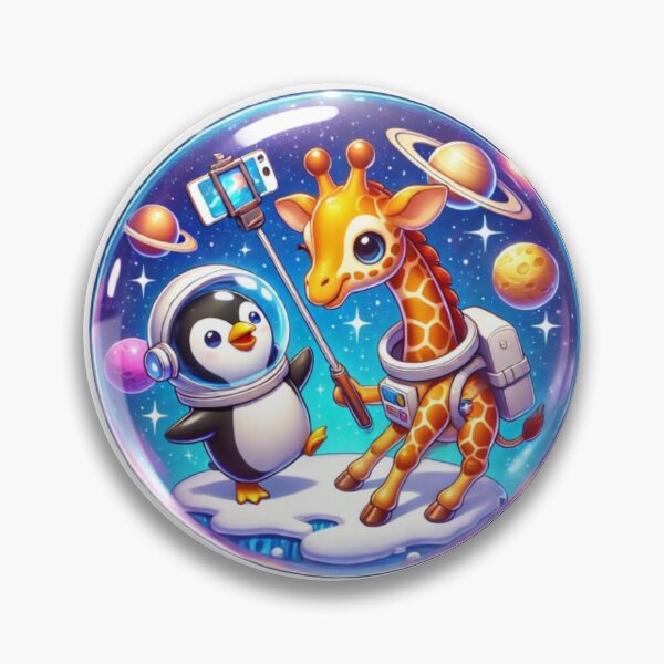 Item preview, Giraffe & Penguin: “Space Selfie” designed and sold by WildVista.