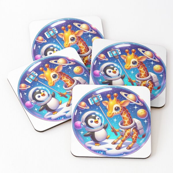 Item preview, Giraffe & Penguin: “Space Selfie” designed and sold by WildVista.