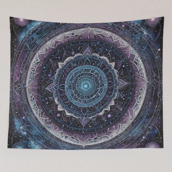 Item preview, Celestial Mandala: Cosmic Serenity in Blue designed and sold by MandalasShops.