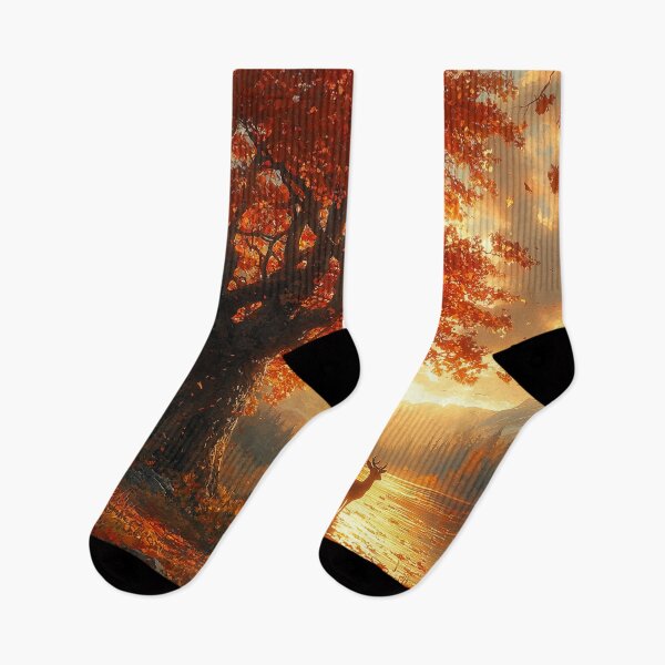 Item preview, Autumn oak deer lake dawn designed and sold by Maddrick.