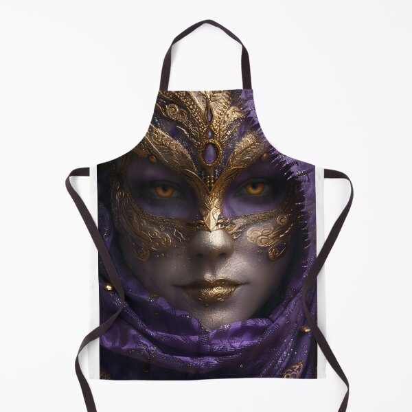 Item preview, Enigmatic masked figure in ornate purple and gold attire designed and sold by Artessie.