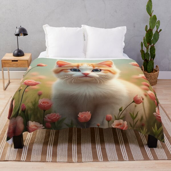 Item preview, Red kitten in flowers designed and sold by Sopilka.